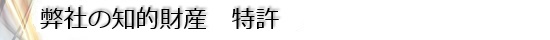 弊社の知的財産　特許